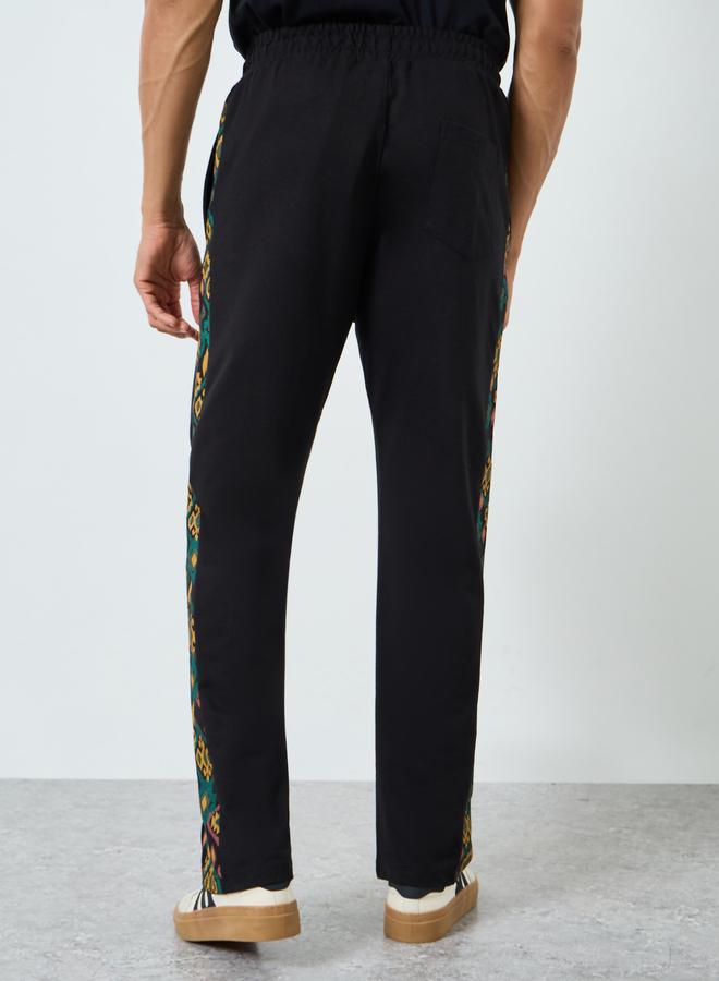 Styli Men Black Printed Side Panel Joggers - Image 3